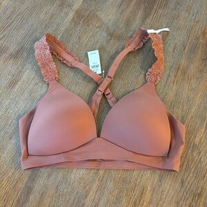 NWT Aerie Wireless Real Sunnie Bloom Bra in Deep Mauve 34c